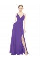 Shop Long Chiffon A-Line Bridesmaid Dress with Deep V-Neckline and Side Slit Sydney