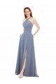 Shop High Neck Chiffon Bridesmaid Dress with Draped Bodice Sydney