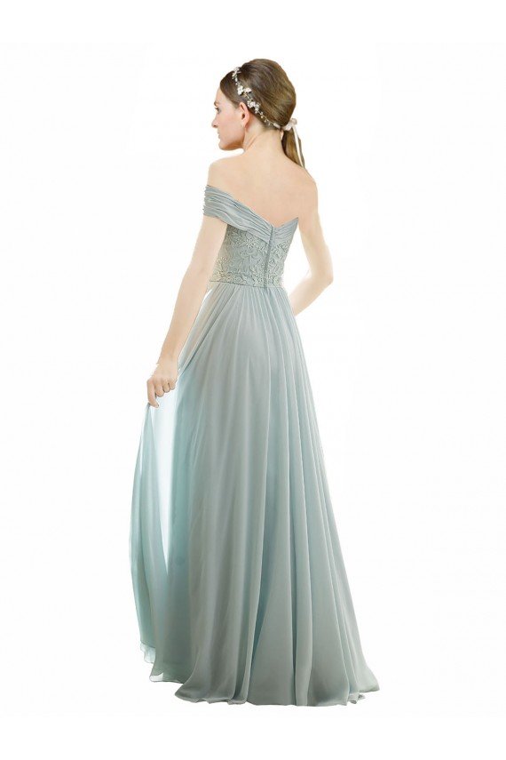 Shop Romantic Bridesmaid Dress with Embroidered Off the Shoulder Bodice Sydney