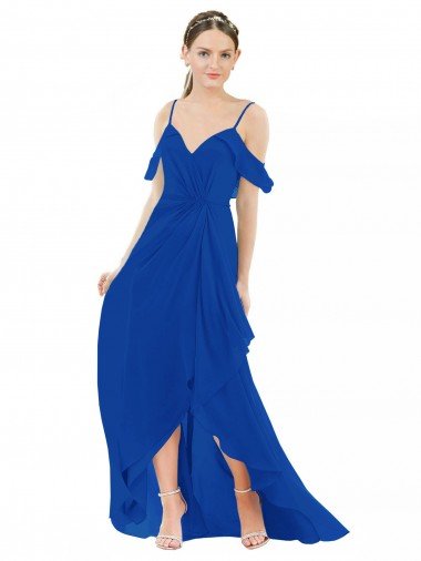 Shop High Low Boho Bridesmaid Dress with Cold Shoulder Sleeves Sydney