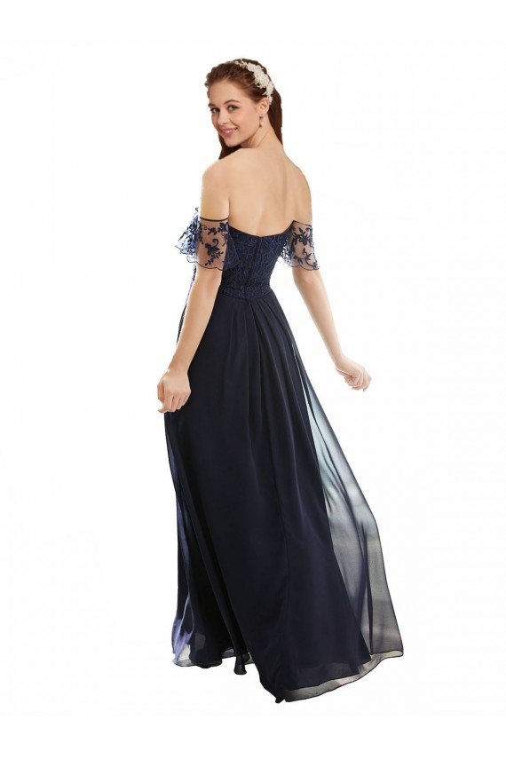 Shop Boho Bridesmaid Dress with Beaded Embroidered Bodice and Flutter Cap Sleeves Sydney