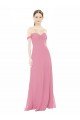 Shop Fitted Sweetheart Bodice Chiffon Bridesmaid Dress with Draped Cap Sleeves Sydney