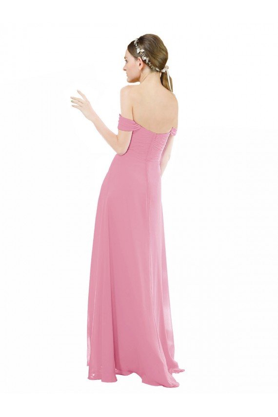Shop Fitted Sweetheart Bodice Chiffon Bridesmaid Dress with Draped Cap Sleeves Sydney