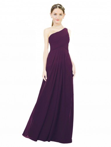 Shop One Shoulder Chiffon Bridesmaid Dress with Draped Bodice Sydney