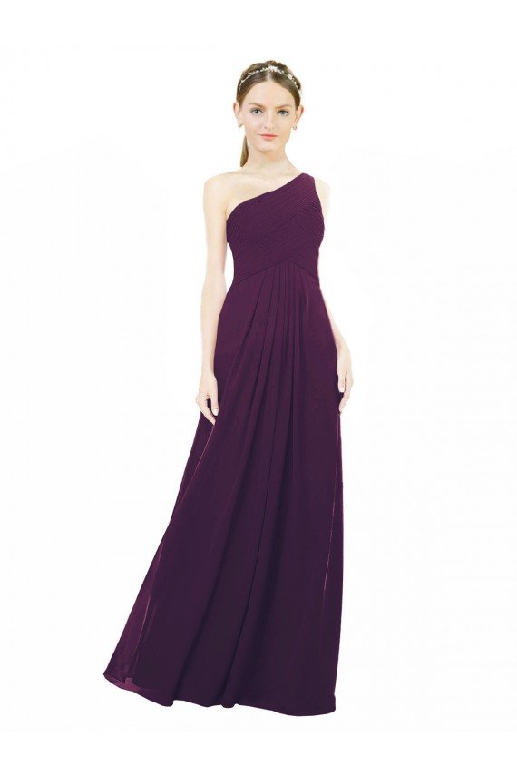 Shop One Shoulder Chiffon Bridesmaid Dress with Draped Bodice Sydney