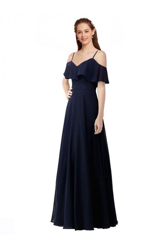 Shop Chiffon Bridesmaids Dress with Off the Shoulder Ruffle Detail Sydney