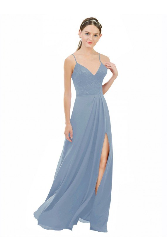 Shop Sexy Chiffon Bridesmaid Dress with V-Neck Lace Bodice Sydney