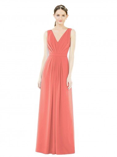 Shop V-Neck V-Back Sleeveless Chiffon Bridesmaid Dress Sydney