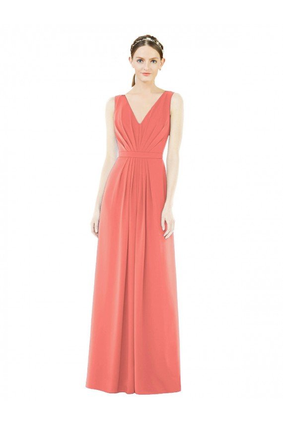 Shop V-Neck V-Back Sleeveless Chiffon Bridesmaid Dress Sydney