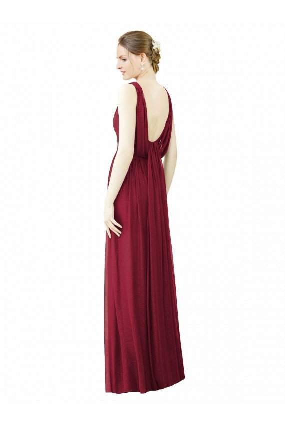 Shop V-Neck Full-Length Sleeveless Low Back Chiffon Bridesmaid Dress Sydney