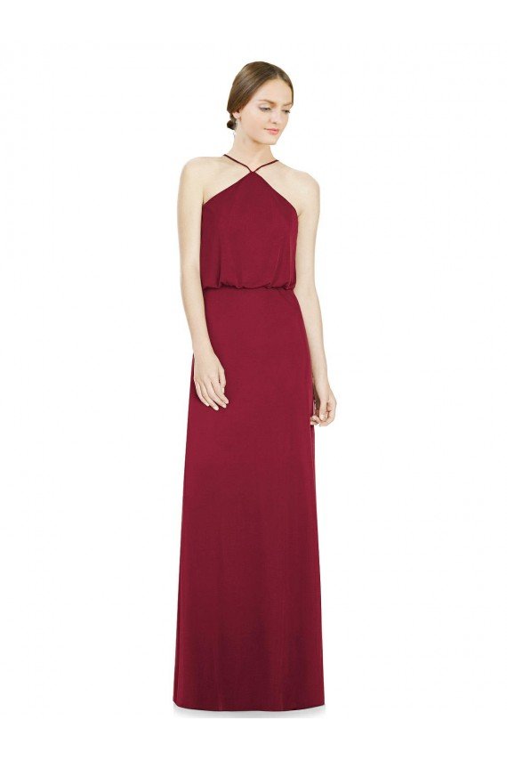 Shop Sleek Halter Neck A-Line Chiffon Bridesmaid Dress Sydney