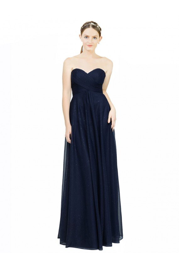 Strapless Sweetheart Long Chiffon Bridesmaid Dress Low Back Sydney