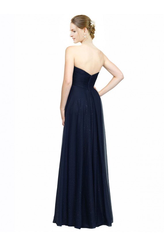 Strapless Sweetheart Long Chiffon Bridesmaid Dress Low Back Sydney