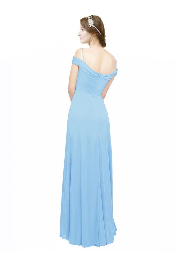 Off the Shoulder Bateau Neck Chiffon Bridesmaid Dress with Straps Sydney