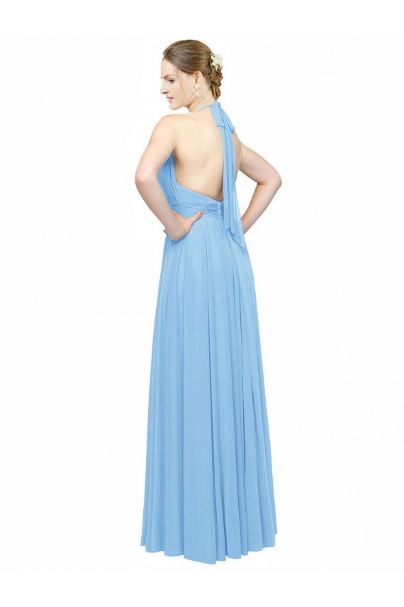 Keyhole Front Sheath Chiffon Bridesmaid Dress with Open Tie Back Sydney