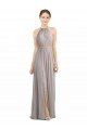 Shop Backless Halter Chiffon Bridesmaid Dress with Front Slit and Tie Open Back Sydney