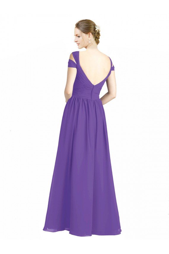 Shop Off the Shoulder Cap Sleeves Chiffon Bridesmaid Dress with Pleats Sydney
