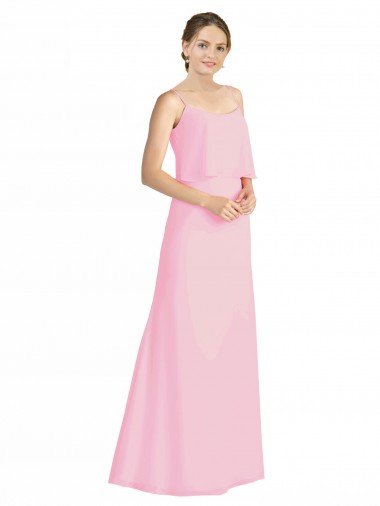 Shop Spaghetti Straps A-Line Chiffon Bridesmaid Dress Low Back Sydney