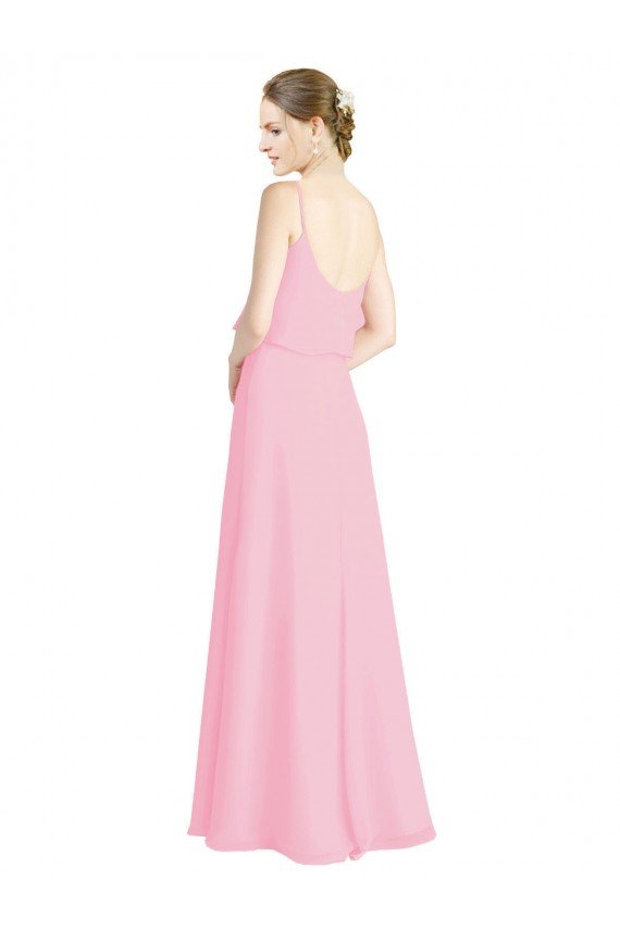 Shop Spaghetti Straps A-Line Chiffon Bridesmaid Dress Low Back Sydney