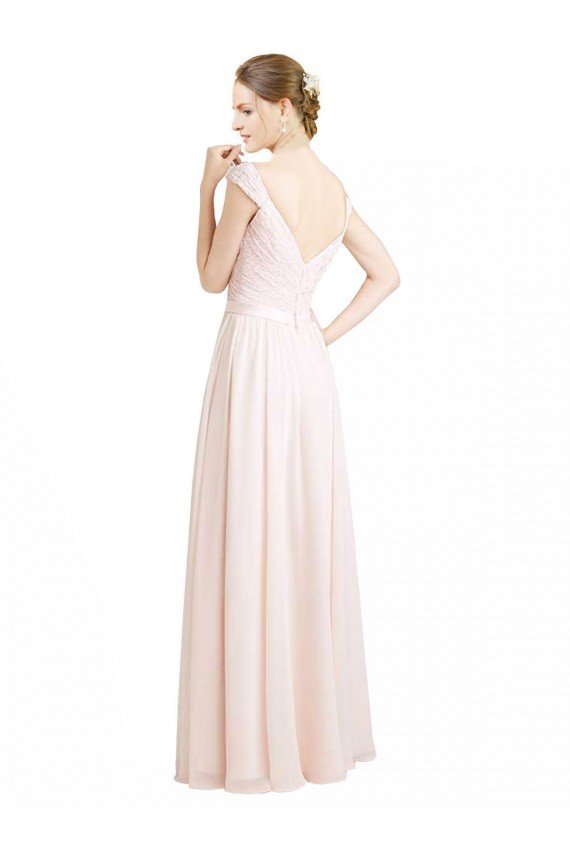 Shop Sweetheart A-Line Chiffon Bridesmaid Dress with Ruched Lace Bodice Sydney