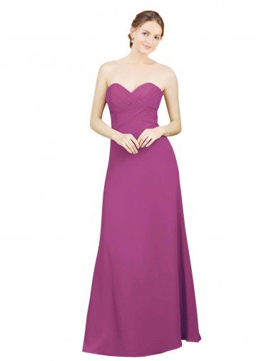 Shop Sweetheart Neckline Pleated Chiffon Bridesmaid Dress with Low Back Sydney