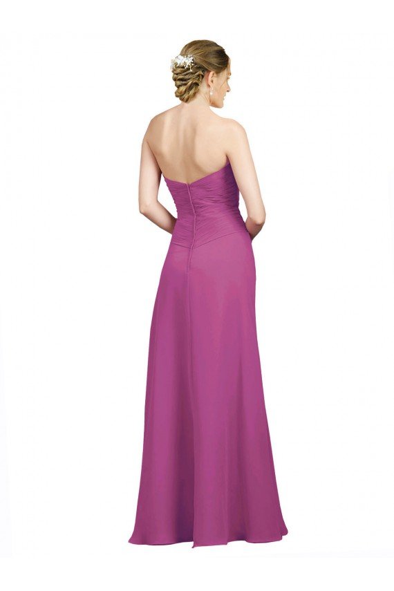 Shop Sweetheart Neckline Pleated Chiffon Bridesmaid Dress with Low Back Sydney