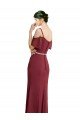 Draped Cold Shoulder Long Chiffon Bridesmaid Dress with Spaghetti Straps Sydney
