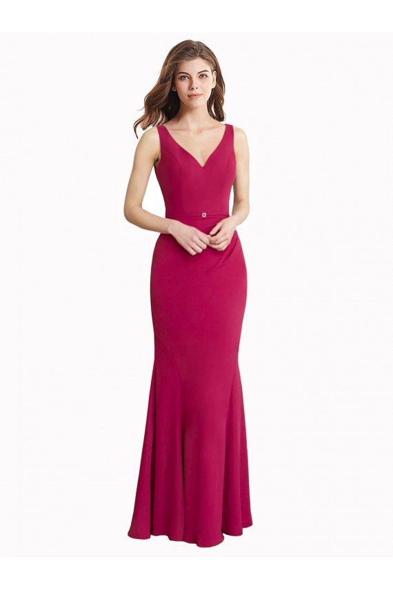 Shop V-Neck Mermaid Chiffon Bridesmaid Dress / Prom Dress with V-Back and Belt Sydney