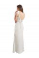 Long Chiffon Bridesmaid Dress with Boat Neckline and Satin Collar Sydney