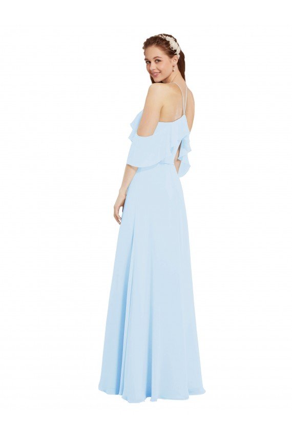 Shop Chiffon Halter Neck Bridesmaids Dress with Flounced Neckline Sydney