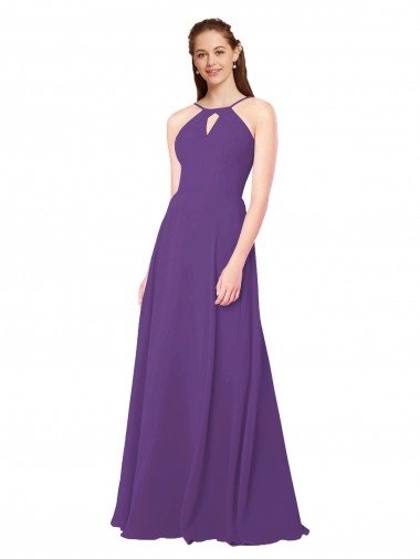 Shop High Halter Chiffon Bridesmaid Dress with Keyhole Sydney