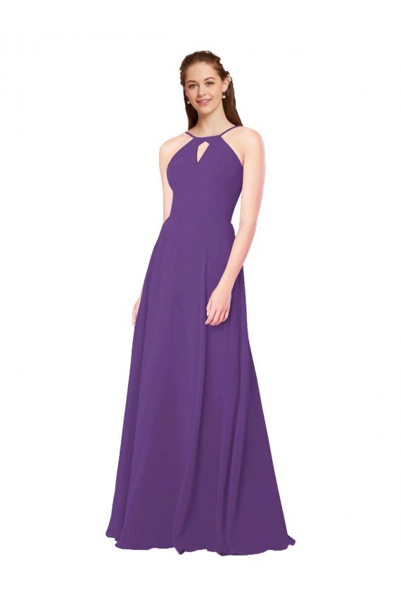 Shop High Halter Chiffon Bridesmaid Dress with Keyhole Sydney