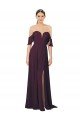 Shop Romantic Off-Shoulder Chiffon Bridesmaid Dress with Plunging V-Neck Sydney