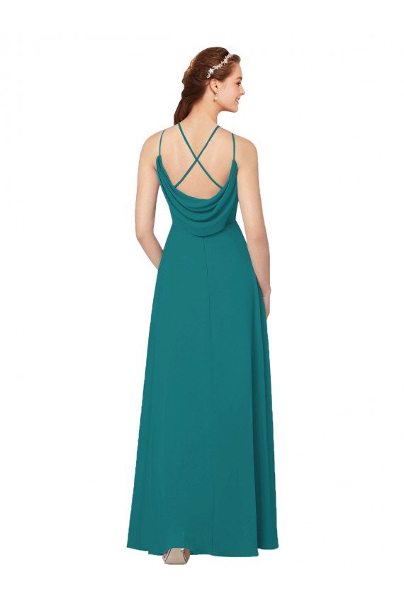 Shop Simple Chiffon Bridesmaid Dress with High Halter Neckline Sydney