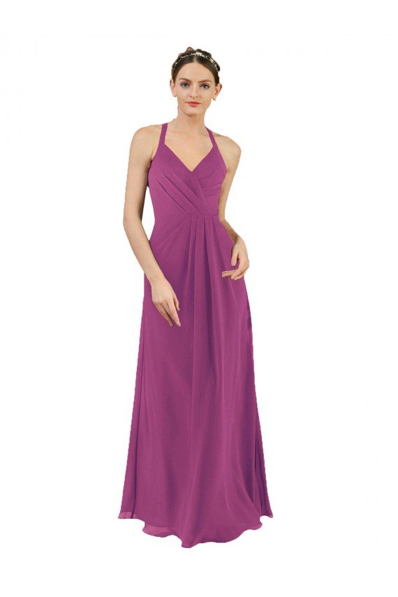 Shop Sassy Chiffon Bridesmaid Dress with Halter Neckline Sydney