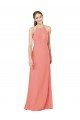 Modern Long Chiffon Bridesmaid Dress with Keyhole Back Sydney