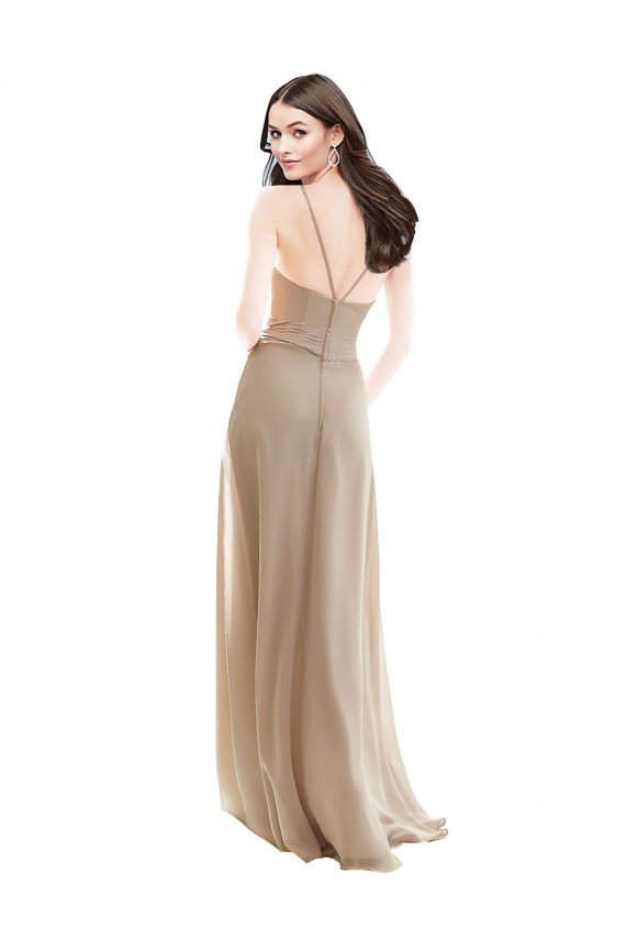 Shop Elegant Bridesmaid with High Neckline and Illusion V-Neck Sydney