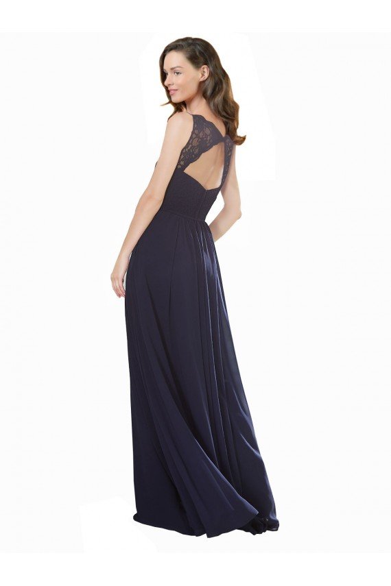 Shop Elegant Chiffon Bridesmaid Dress with V-Neck Lace Bodice Sydney