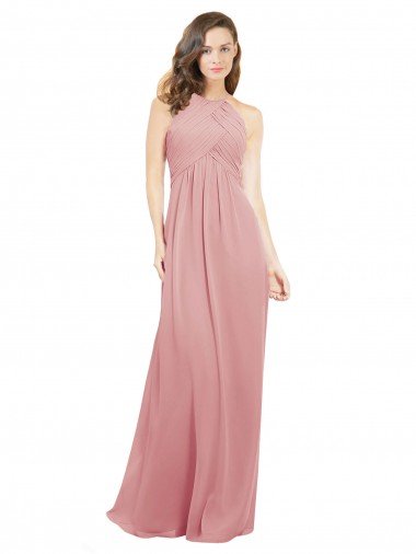 Shop Chiffon Bridesmaids Dress with Draped Bodice and Keyhole Back Sydney