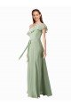Shop Chiffon Bridesmaids Dress with Ruffles Flutter Sleeves Sydney