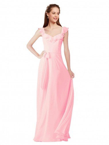 Shop Chiffon Bridesmaids Dress with Ruffle Neckline Sydney