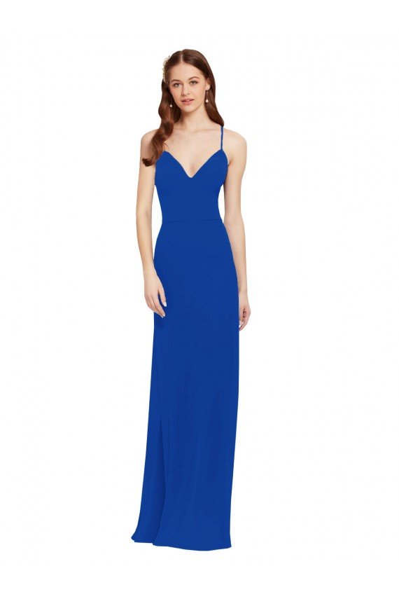 Shop Chiffon Bridesmaid Dress with Deep V-Neck and Spaghetti Straps Sydney