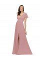 Shop Flutter Sleeves Short Chiffon Bridesmaid Dress with Tie Belt Sydney