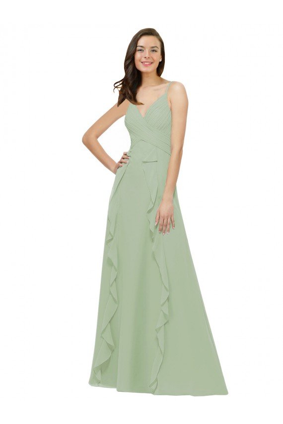 Shop Chiffon Bridesmaid Dress with Ruffles and Draping Sydney