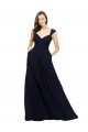 Chiffon Bridesmaid Dress with Rouched Draped Bodice and Watteau Back Sydney