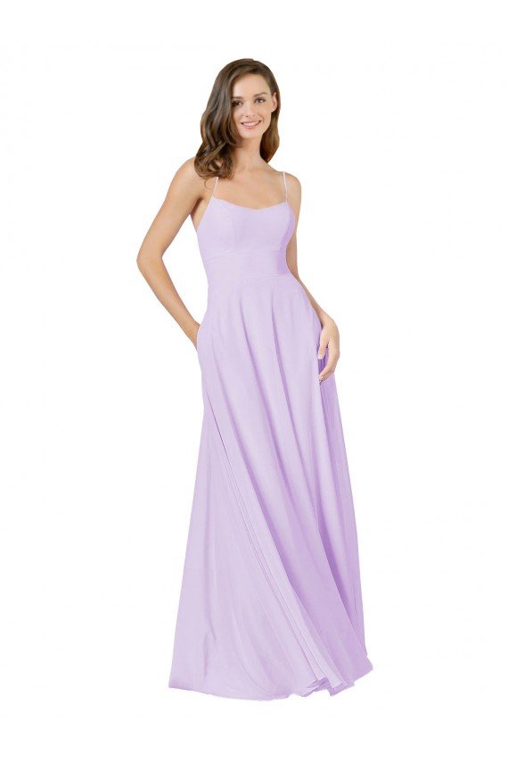 Shop Simple Chiffon Bridesmaid Dress with Pocket Sydney