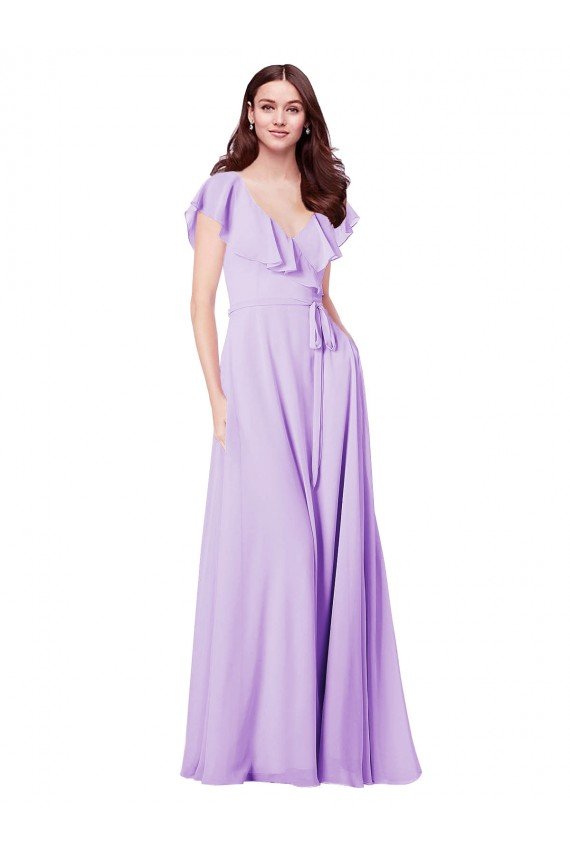 Shop Flutter Sleeves V-Neck Chiffon Bridesmaid Dress Sydney