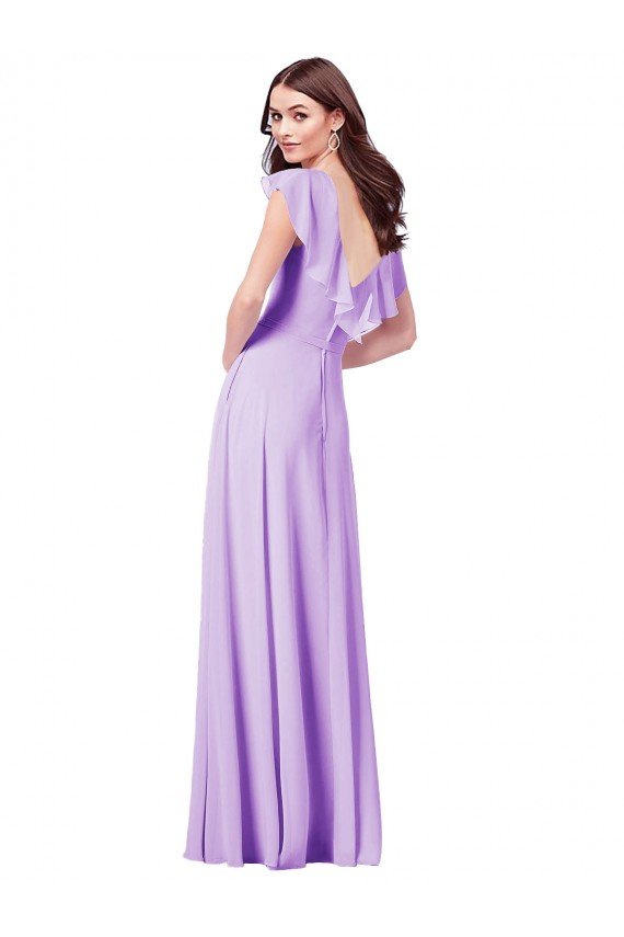 Shop Flutter Sleeves V-Neck Chiffon Bridesmaid Dress Sydney