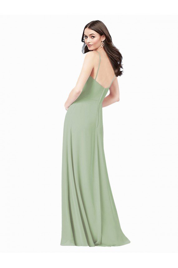 Floor Length Long Chiffon Bridesmaid Dress with Side Slit Sydney