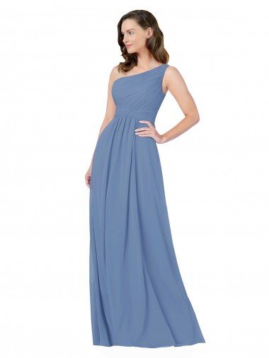 Pleated One Shoulder Chiffon Bridesmaid Dress Sydney